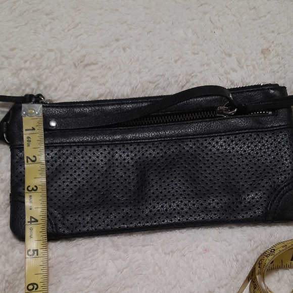 Black Perforated Leather Clutch - Picture 11 of 12